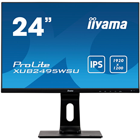 24" iiyama XUB2495WSU-B3: IPS, 1920x1200, 16:10, 300cd/m2, 5ms, VGA, HDMI, DP, height, pivot, černý