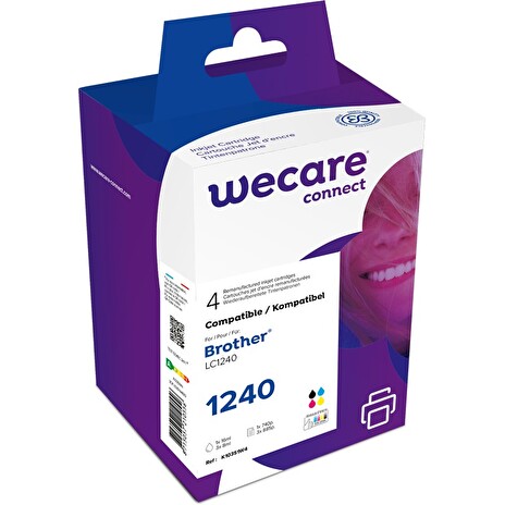 WECARE ink sada pro BROTHER LC-1240 VAL BP,černá/C