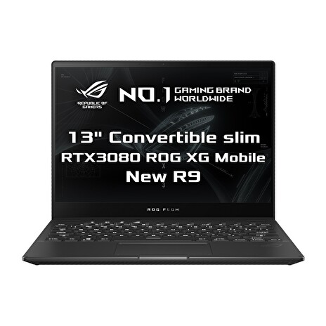 ASUS ROG Flow X13 GV301QH-K5252T 13,4" WQUXGA/IPS/Touch/R9-5980HS/32GB/1TB SSD/GTX 1650 + RTX3080/Win10/Černý/2 roky