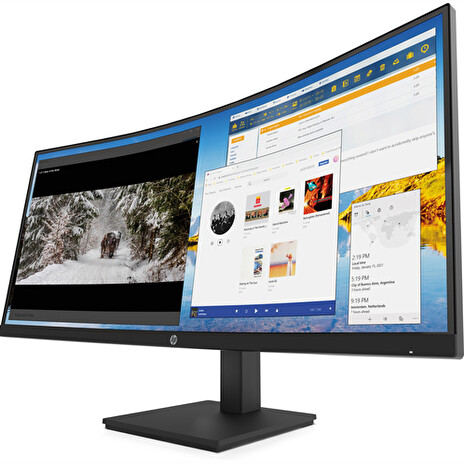 HP LCD M34d Curved 34"/3440x1440 IPS WQHD AG/21:9/1000:1/300cd/5ms/2xHDMI/1xDP/4x USB 3.0/Silver-black