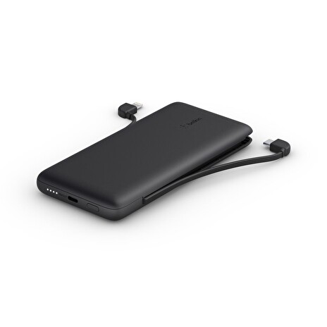 Belkin USB-C Power Delivery PowerBanka, 10000mAh, s integrovanými kabely, černá