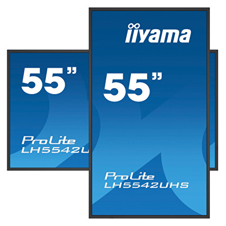 55" iiyama LH5542UHS-B3: IPS, 4K UHD, 500cd/m2, 18/7, LAN, Android 8.0, černý