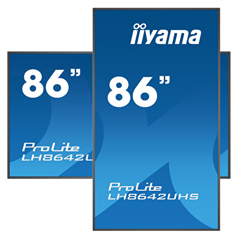86" iiyama LH8642UHS-B3: IPS, 4K UHD, 500cd/m2, 18/7, LAN, Android 8.0, černý