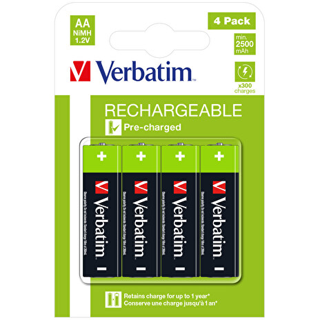 VERBATIM Nabíjecí baterie AA Premium 4-Pack 2600 mAh