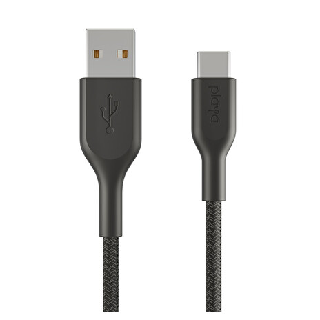 Playa by Belkin oplétaný kabel USB-A - USB-C, 1m, černý