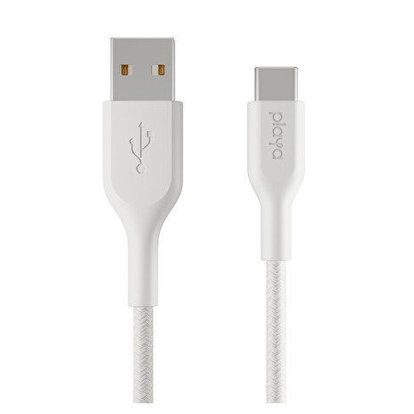 Playa by Belkin oplétaný kabel USB-A - USB-C, 1m, bílý