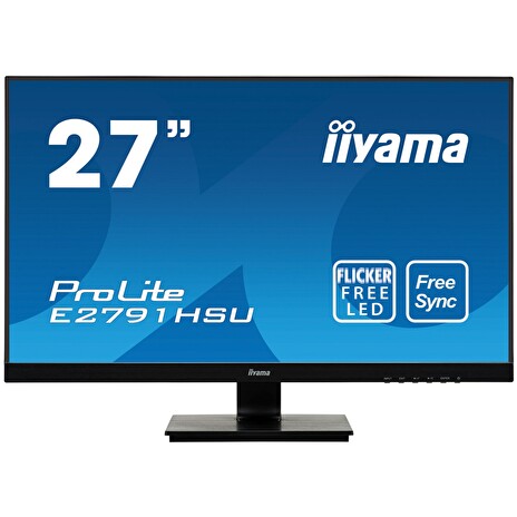 27" iiyama E2791HSU-B1: TN, FullHD, 300cd/m2, 1ms, VGA, HDMI, DP, USB, černý