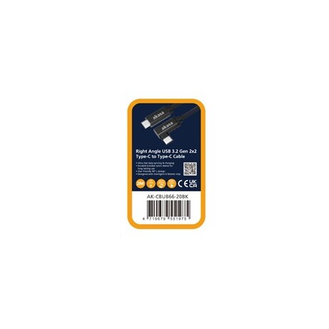 AKASA - USB 3.2 Gen 2 Type-C na C, úhlová