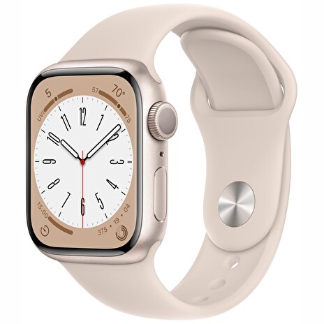 APPLE Watch Series 8 GPS 45mm Starlight Aluminium Case with Starlight Sport Band - Regular