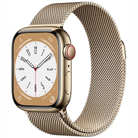 APPLE Watch Series 8 GPS + Cellular 41mm Gold Stainless Steel Case with Gold Milanese Loop