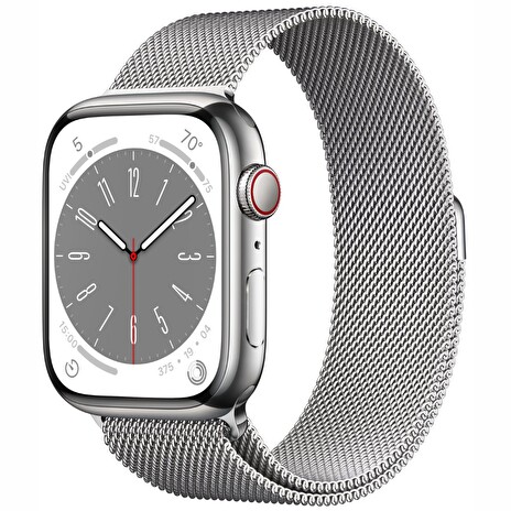 APPLE Watch Series 8 GPS + Cellular 45mm Silver Stainless Steel Case with Silver Milanese Loop