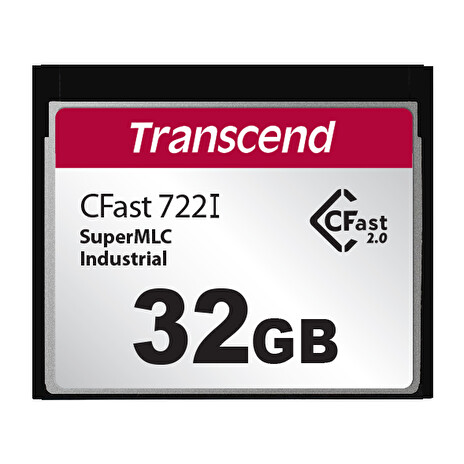 Transcend 32GB INDUSTRIAL TEMP CFAST CFX722I (MLC) paměťová karta (SLC mode), 510MB/s R, 355MB/s