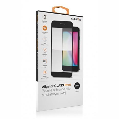 Aligator Ochranné tvrzené sklo GLASS PRINT Honor X8 (5G), černá, celoplošné lepení