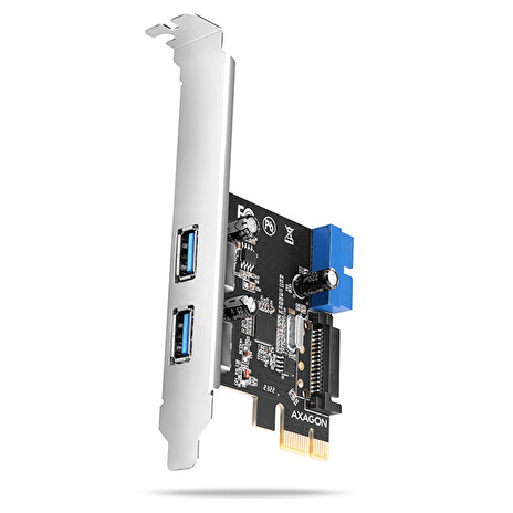 AXAGON PCEU-232VLS, PCIe řadič, 2+2x USB 3.2 Gen 1 port, UASP, SATA napájení, SP & LP