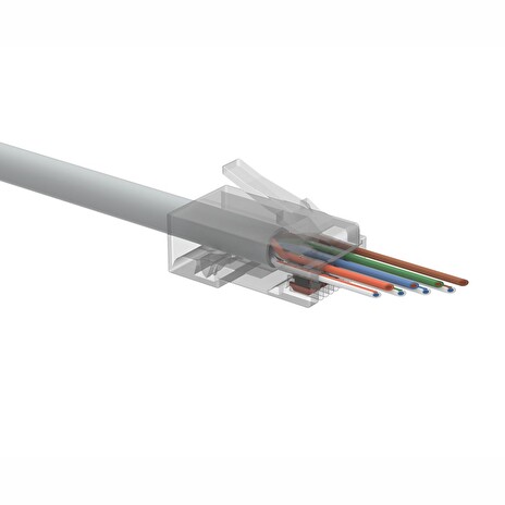 Univerzální EASY konektor RJ45 CAT5E UTP 8p8c na drát i licnu, 100ks