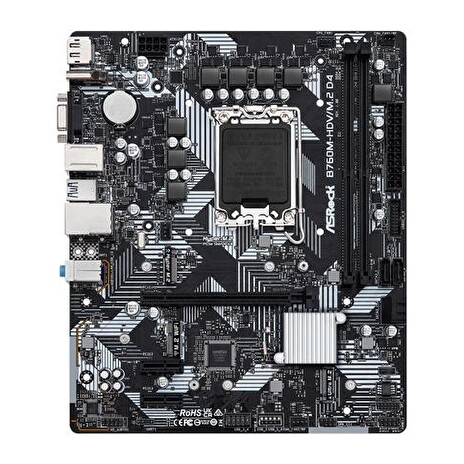 ASROCK B760M-HDV/M.2 D4 (intel 1700 12+13gen, 2xDDR4 5333MHz, 4xSATA3, 3x M.2, HDMI+DPort +VGA, 1xGLAN, mATX)