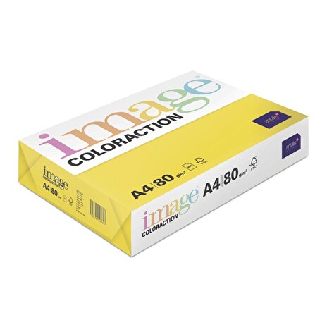 Kancelářský papír Image Coloraction A4/80g, Sevilla - sytá žlutá (IG50), 500 listů