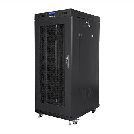 LANBERG Volně stojící skříň 19" 15U/800x1000 LCD síťované dveře černá (RAL9004) (v rozloženém stavu)