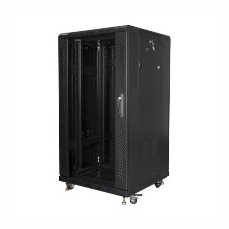 LANBERG Volně stojící skříň 19" 22U/600x600 černá (RAL9004) (v rozloženém stavu)