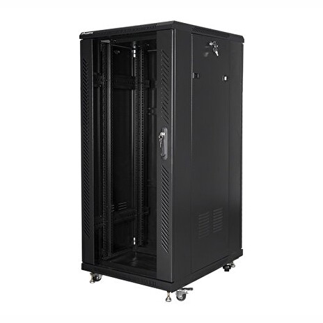 LANBERG Volně stojící skříň 19" 27U/600x800 (v rozloženém stavu) černá (RAL9004)