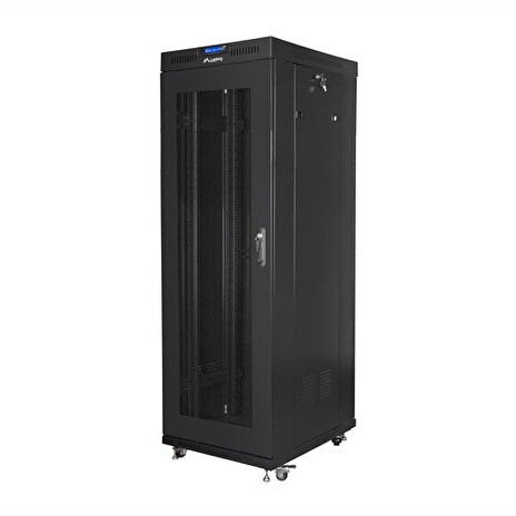 LANBERG Volně stojící skříň 19" 37U/600x800 (v rozloženém stavu) síťované dveře LCD černá (RAL9004)