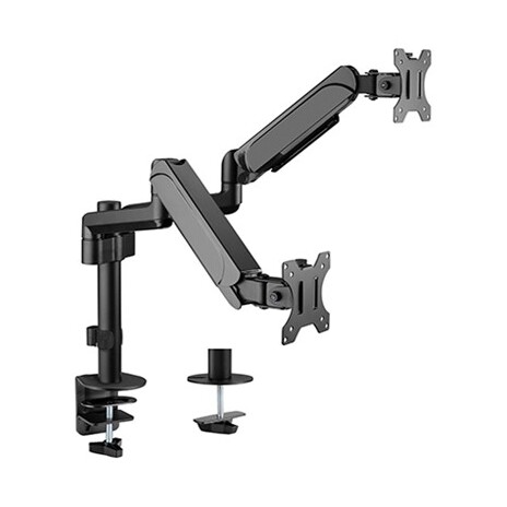 GEMBIRD Držák 2 monitorů na stůl MA-DA2P-01, naklápěcí, až do 32" a 9kg, černý