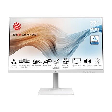 MSI Modern/MD272XPW/27"/IPS/FHD/100Hz/1ms/White/3R