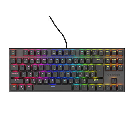 Genesis tichá herní klávesnice THOR 303/TKL/CZ/SK/RGB/Outemu Peach/Drátová USB/CZ-SK layout/Černá