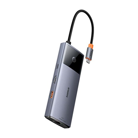 Baseus hub Series 2 USB 6v1 (USB-C/HDMI4K60Hz/USB-C(10Gbps)/USB-A(10Gbps)/RJ45/USB-C(PD) šedý