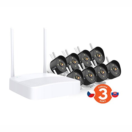 Tenda K8W-3TC - Wireless Video 2K Security Kit 3Mpx NVR CCTV 8CH + 8x kamera, noční svícení, zvuk