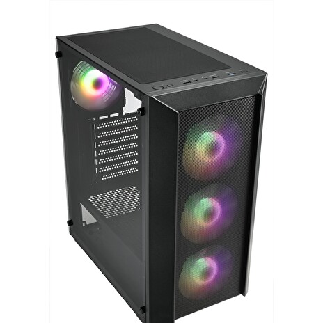 FSP CMT218/Midi Tower/Transpar./Černá