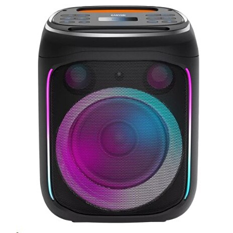 CANYON přenosný párty reproduktor OnFun 5, 40W, RGB, BT5, USB-A, microSD, AUX, 6,3mm jack, režim TWS, černý