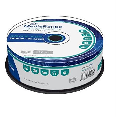 MEDIARANGE DVD+R 8,5GB 8x Dual Layer spindl 25ks