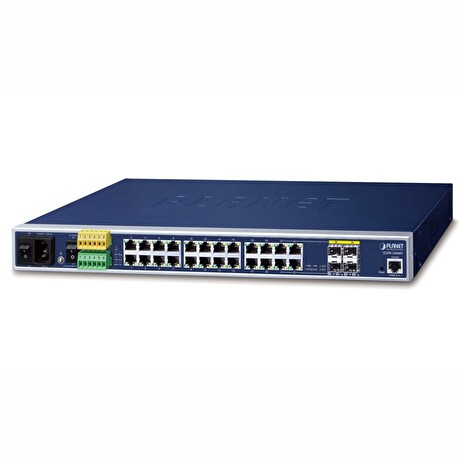 Planet IGSW-24040T(v3) switch L2/L3, 24x 1000Base-T, 4x SFP, 2x I/O, IP30, -40 až 75°C, Web/SNMPv3, AC+DC