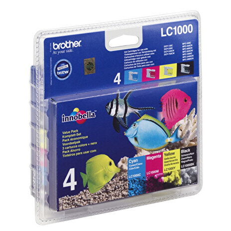 Brother LC1000 Value Pack - 4-balení - černá, žlutá, azurová, purpurová - originál - blistr - inkoustová cartridge - pro DCP 353C, 540CN, 560CN, 750CW; MFC 5460CN, 5860CN