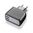 Síťová nabíječka Cellularline,2xUSB, 3,1A, černá