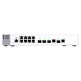 QNAP managovatelný switch QSW-M408-2C (12portů: 8x Gigabit port + 4x 10G SFP+ /2x 10GbE kombo porty)