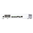 QNAP managovatelný switch QSW-M408-2C (12portů: 8x Gigabit port + 4x 10G SFP+ /2x 10GbE kombo porty)