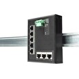 DIGITUS Průmyslový 8portový plochý přepínač 5 portů, DIN lišta, prodloužená rozsah teploty