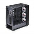 Spire skříň VISION 7025 RGB + 4x 12CM RGB fans, Midi Tower, gaming, bez zdroje, Black