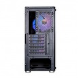 Spire skříň VISION 7025 RGB + 4x 12CM RGB fans, Midi Tower, gaming, bez zdroje, Black