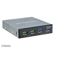 Akasa přední panel HUB 4 Port USB nabíjecí panel s dual Quick Charge 3.0 a dual USB 3.1 porty