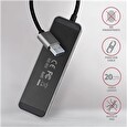 Axagon HUE-MSA, 4x USB 3.2 Gen 1 SWITCH hub, kovový, micro USB nap. konektor, kabel USB-A 20cm