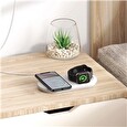 Baseus Planet 2v1 bezdrátová nabíječka bílá + USB adaptér a kabel Type-C 1m