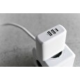 Síťová nabíječka FIXED s USB-C a 2xUSB výstupem, podpora PD, 45W, bílá