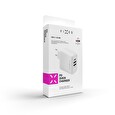 Síťová nabíječka FIXED s USB-C a 2xUSB výstupem, podpora PD, 45W, bílá