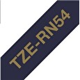 Brother TZE-RN54 - kazeta TZ šířky 24mm, TEXTILNÍ páska 4m- pro tvorbu dárků - NELEPÍCÍ - MODRÁ PÁSKA, ZLATÝ POTISK
