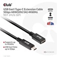 Club3D Prodlužovací kabel USB-C, 4K 60Hz (M/F), 2m