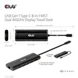 Club3D hub USB-C, 8-in-1 MST Dual 4K60Hz, Display Travel Dock