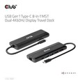 Club3D hub USB-C, 8-in-1 MST Dual 4K60Hz, Display Travel Dock